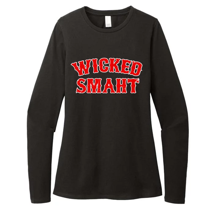 Wicked Smaht Smart Boston Massachusetts Womens CVC Long Sleeve Shirt