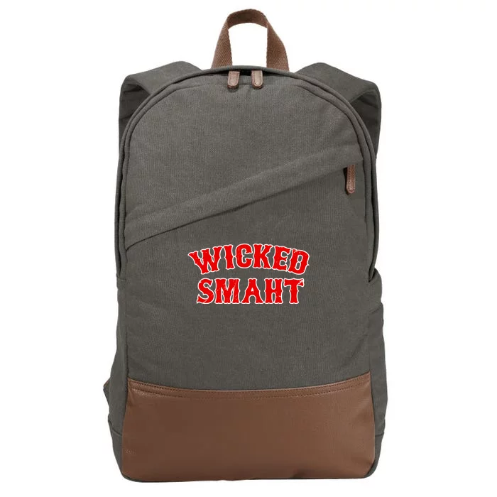 Wicked Smaht Smart Boston Massachusetts Cotton Canvas Backpack