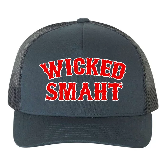 Wicked Smaht Smart Boston Massachusetts Yupoong Adult 5-Panel Trucker Hat