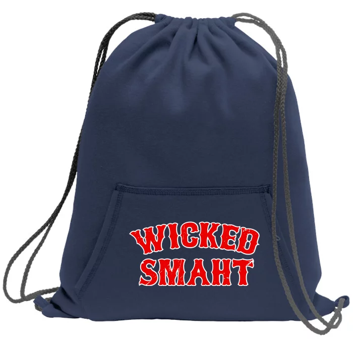 Wicked Smaht Smart Boston Massachusetts Sweatshirt Cinch Pack Bag