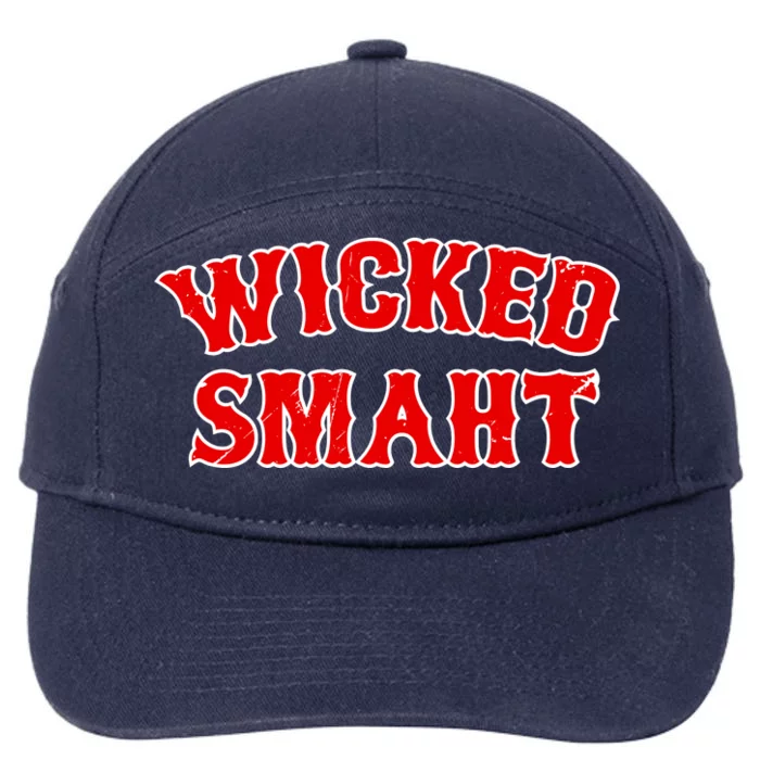 Wicked Smaht Smart Boston Massachusetts 7-Panel Snapback Hat