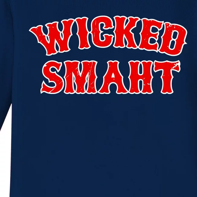 Wicked Smaht Smart Boston Massachusetts Baby Long Sleeve Bodysuit