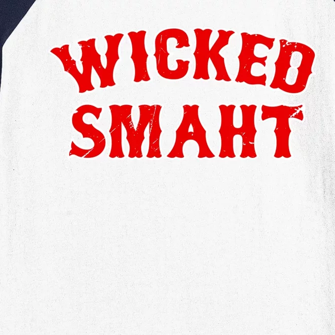 Wicked Smaht Smart Boston Massachusetts Baseball Sleeve Shirt