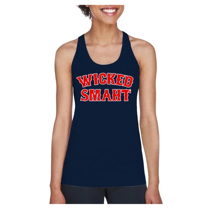 Wicked Smaht Smart Boston Massachusetts Women's Racerback Tank