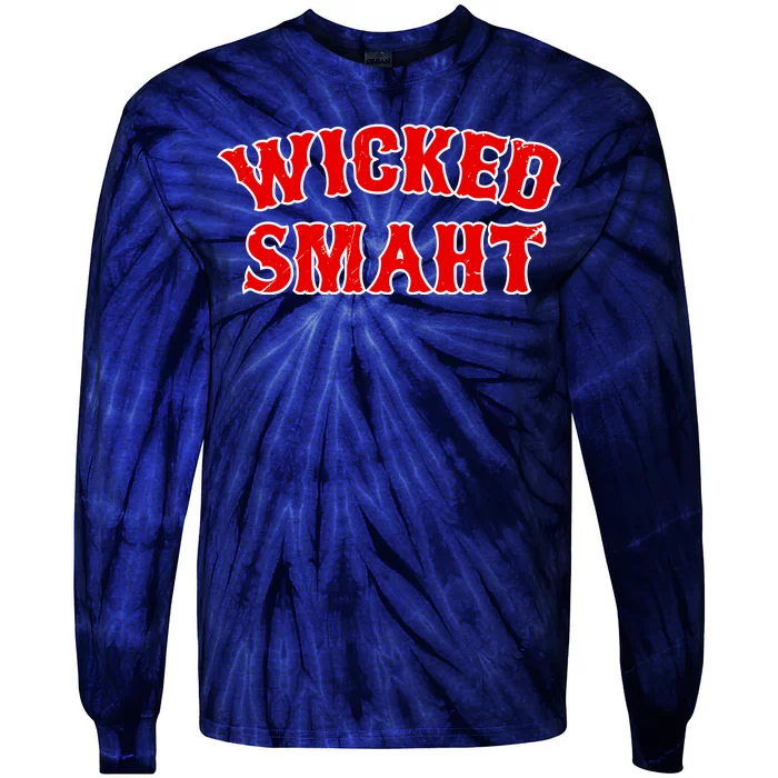 Wicked Smaht Smart Boston Massachusetts Tie-Dye Long Sleeve Shirt