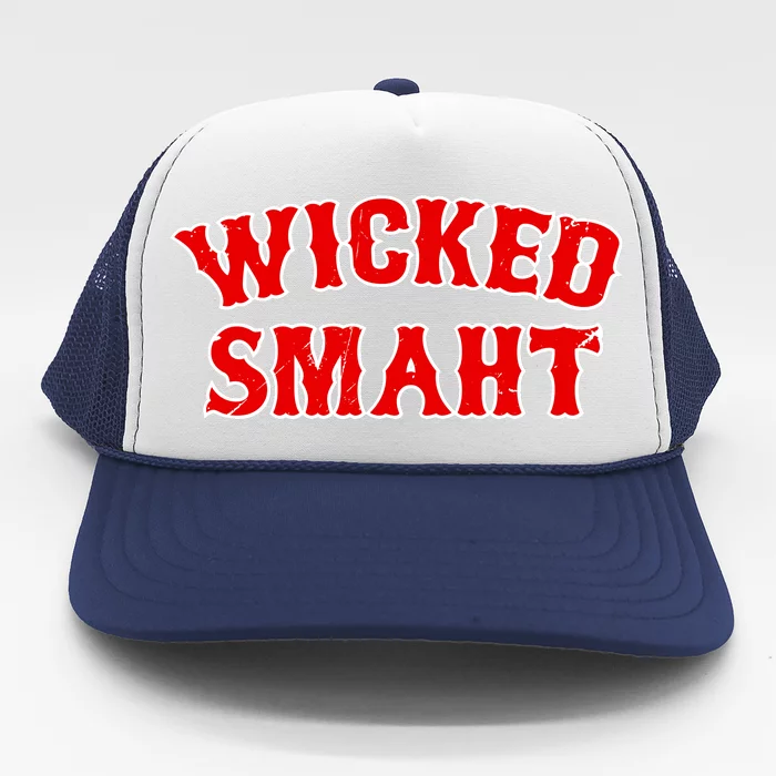 Wicked Smaht Smart Boston Massachusetts Trucker Hat