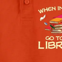 When In Doubt Go To The Library Book Lovers Dry Zone Grid Performance Polo