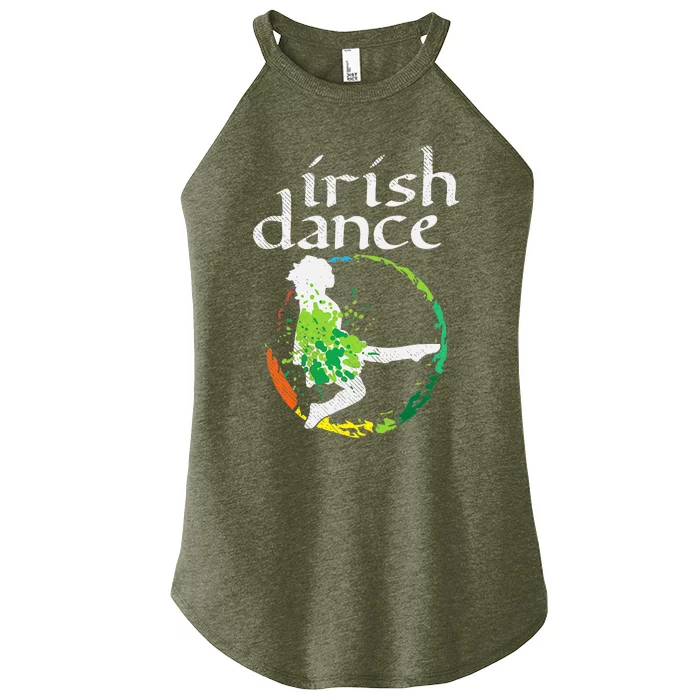 Wo Irish Dance Girl Colors St Patricks Day Ceili Dancer Girl Women’s Perfect Tri Rocker Tank