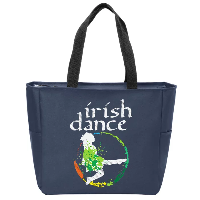 Wo Irish Dance Girl Colors St Patricks Day Ceili Dancer Girl Zip Tote Bag