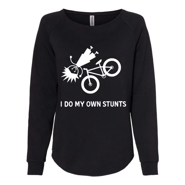 Wo I Do My Own Stunts Bicycle Womens California Wash Sweatshirt