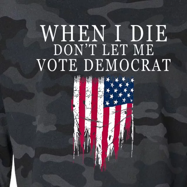 When I Die Don't Let Me Vote Democrat Cropped Pullover Crew