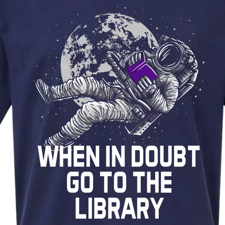 When In Doubt Go To The Library Funny Librarian Humor Sueded Cloud Jersey T-Shirt