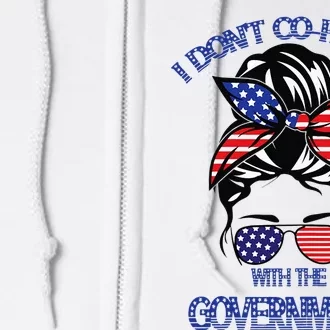 Womens I Dont Co Parent With The Government Funny Sunglasses Full Zip Hoodie