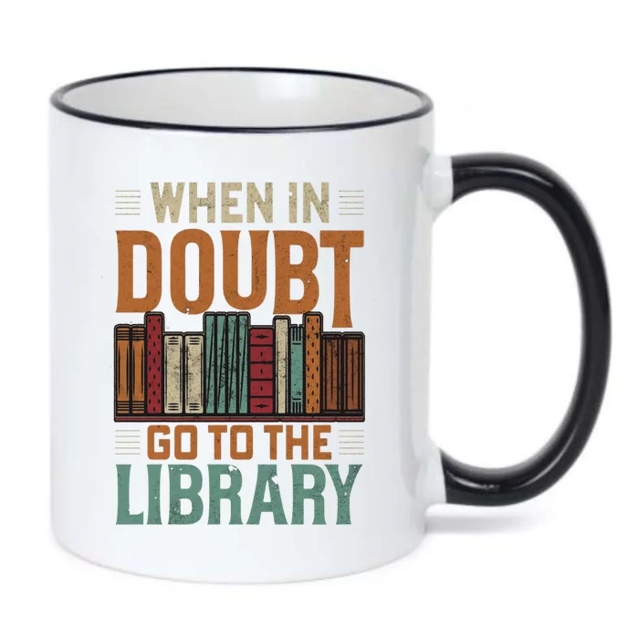 When In Doubt Go To The Library Lover Matching Black Color Changing Mug