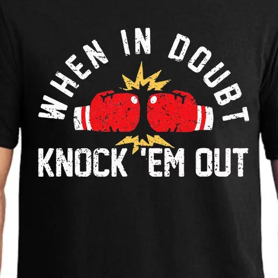 When In Doubt Knock Em Out Boxing KO Fighting Champ Pajama Set