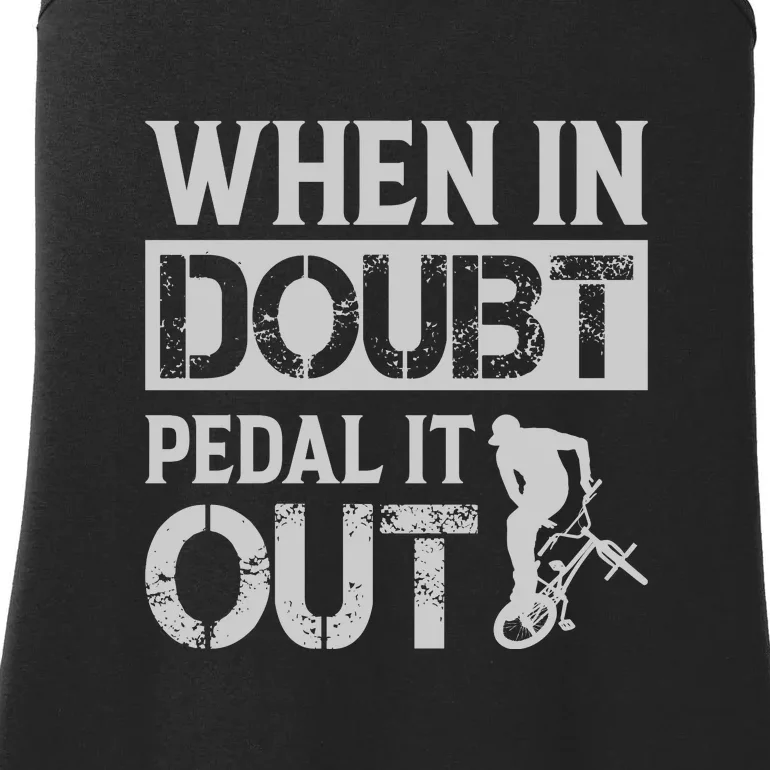 When In Doubt Pedal It Out Gift Funny Cycling Ladies Essential Tank