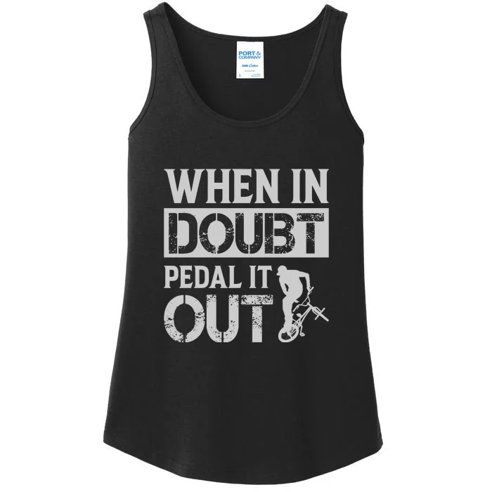 When In Doubt Pedal It Out Gift Funny Cycling Ladies Essential Tank