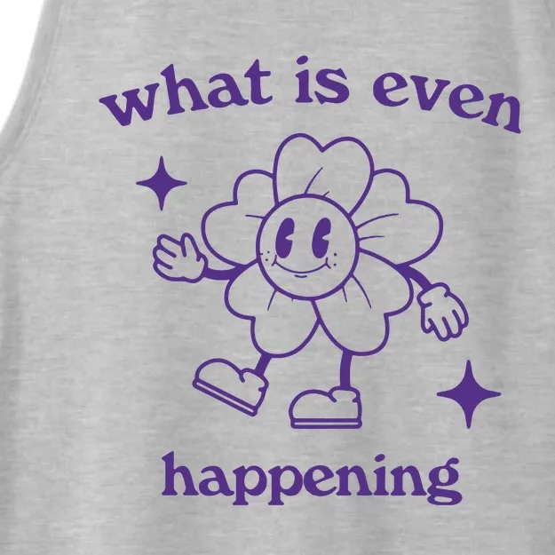 What Is Even Happening Retro Cartoon Ladies Tri-Blend Wicking Tank