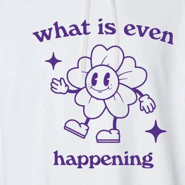 What Is Even Happening Retro Cartoon Garment-Dyed Fleece Hoodie