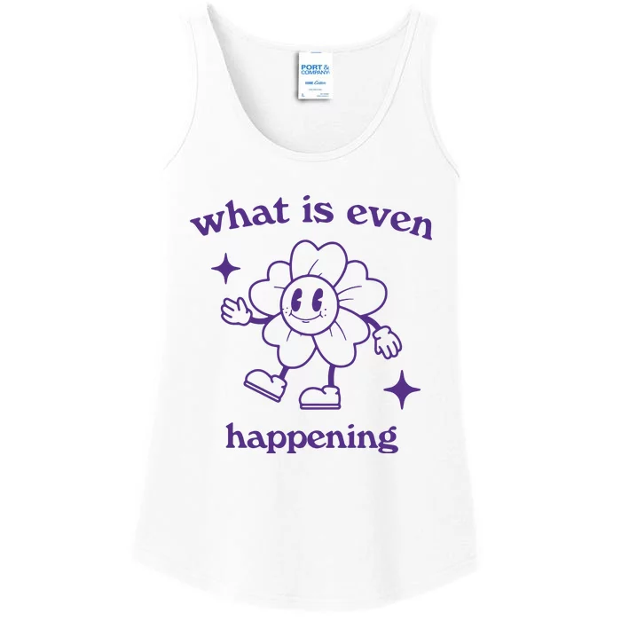 What Is Even Happening Retro Cartoon Ladies Essential Tank