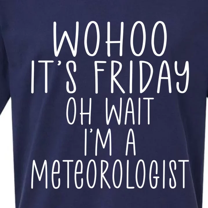 Wohoo Its Friday Oh Wait Im A Meteorologist Joke Meteorology Meaningful Gift Sueded Cloud Jersey T-Shirt