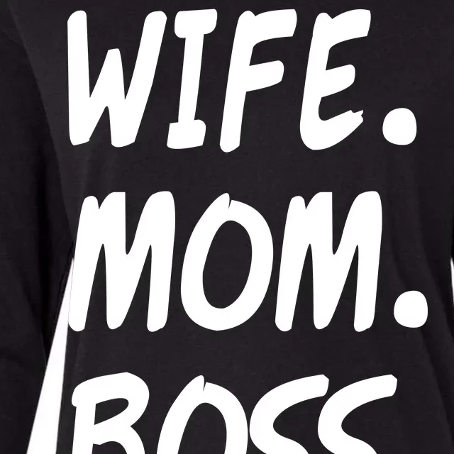 Wife Mom Boss Mommy is the Boss Womens Cotton Relaxed Long Sleeve T-Shirt