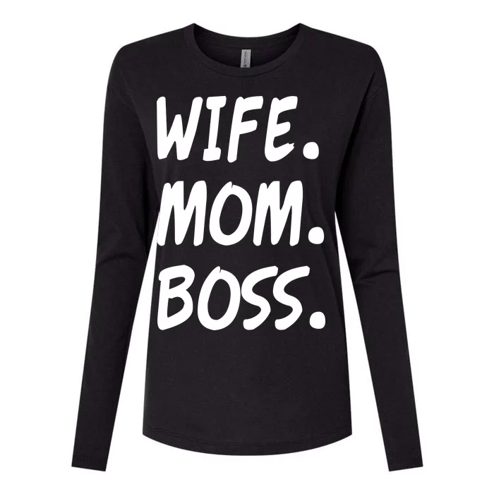 Wife Mom Boss Mommy is the Boss Womens Cotton Relaxed Long Sleeve T-Shirt