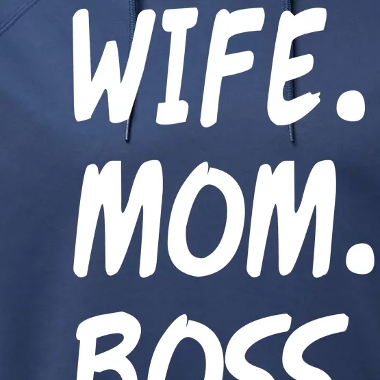 Wife Mom Boss Mommy is the Boss Performance Fleece Hoodie