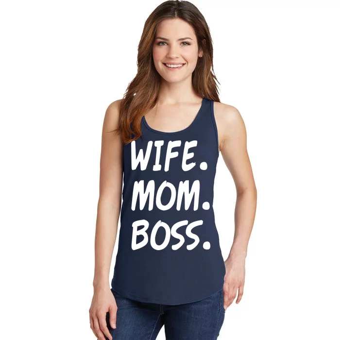 Wife Mom Boss Mommy is the Boss Ladies Essential Tank