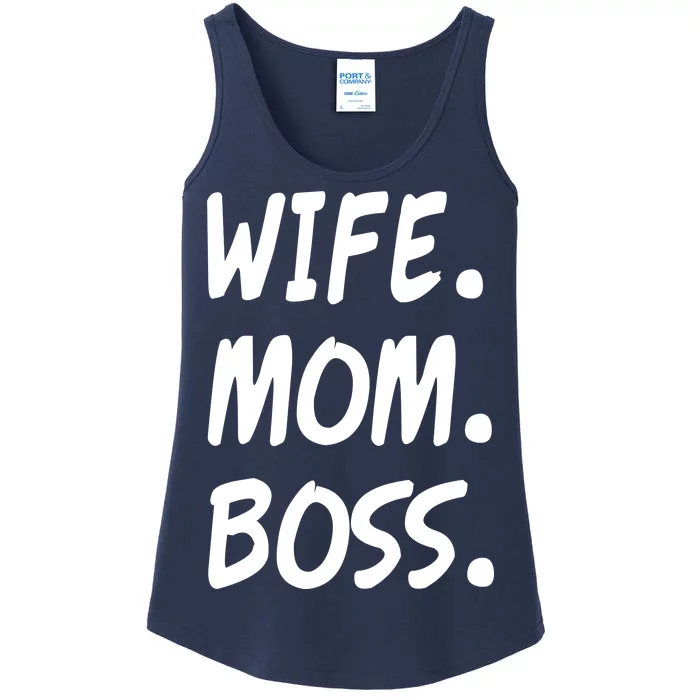 Wife Mom Boss Mommy is the Boss Ladies Essential Tank