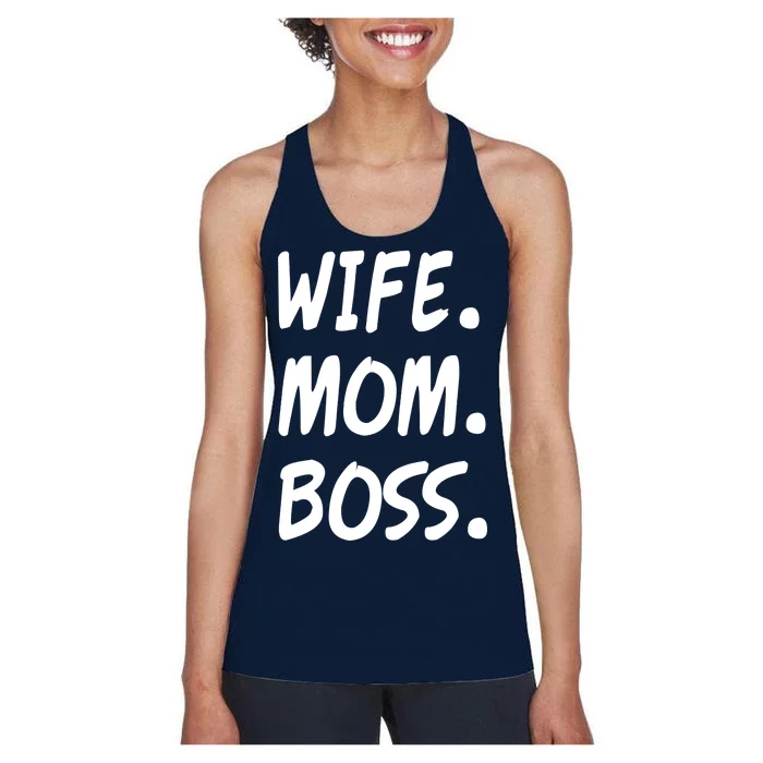 Wife Mom Boss Mommy is the Boss Women's Racerback Tank