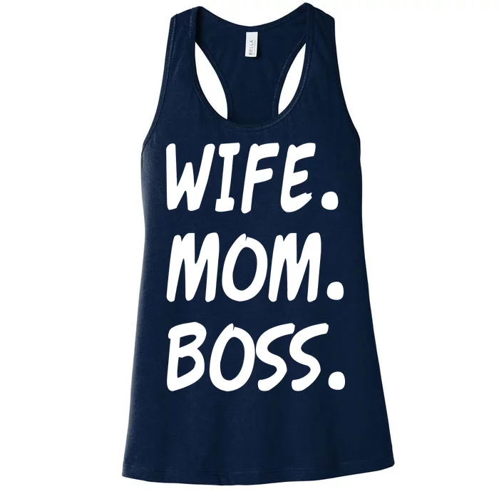 Wife Mom Boss Mommy is the Boss Women's Racerback Tank