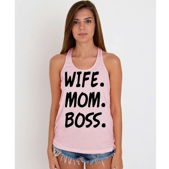 Wife Mom Boss Mommy is the Boss Women's Knotted Racerback Tank