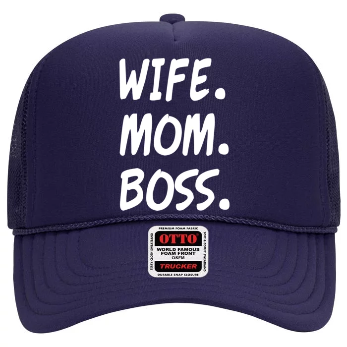 Wife Mom Boss Mommy is the Boss High Crown Mesh Trucker Hat