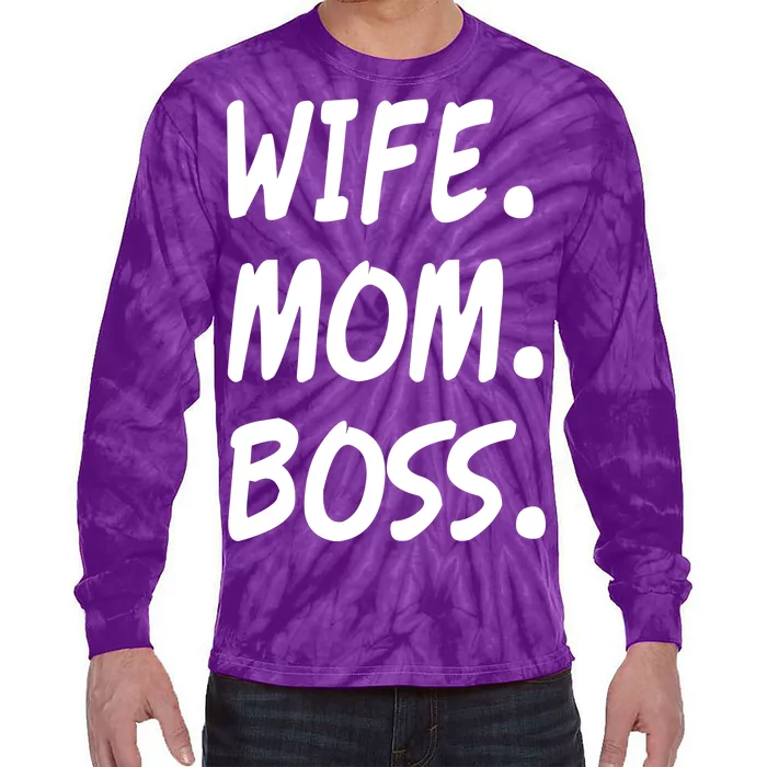 Wife Mom Boss Mommy is the Boss Tie-Dye Long Sleeve Shirt