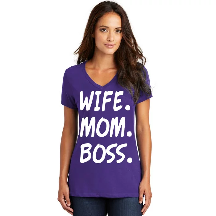 Wife Mom Boss Mommy is the Boss Women's V-Neck T-Shirt