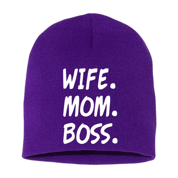 Wife Mom Boss Mommy is the Boss Short Acrylic Beanie