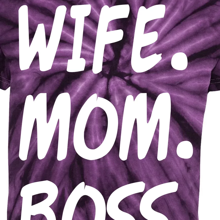 Wife Mom Boss Mommy is the Boss Kids Tie-Dye T-Shirt