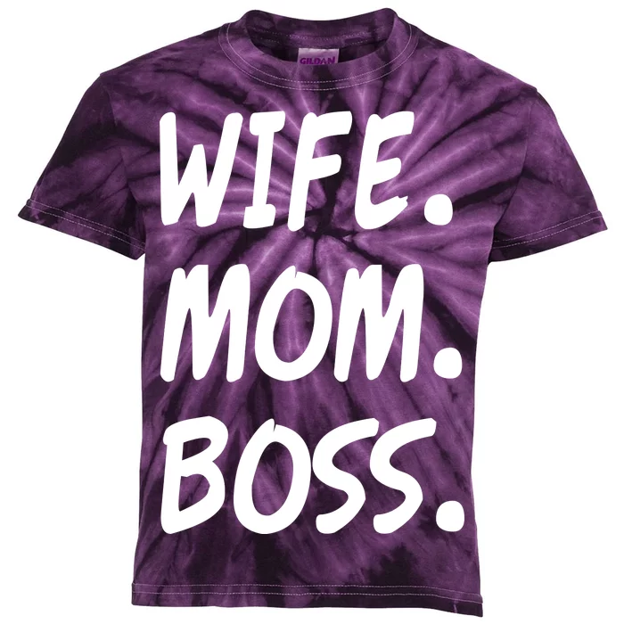 Wife Mom Boss Mommy is the Boss Kids Tie-Dye T-Shirt