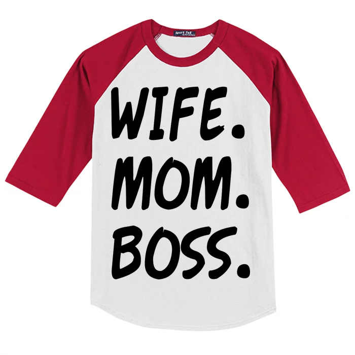 Wife Mom Boss Mommy is the Boss Kids Colorblock Raglan Jersey