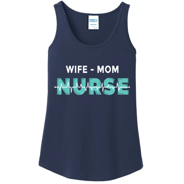 Wife Mom Nurse Pulse Ladies Essential Tank