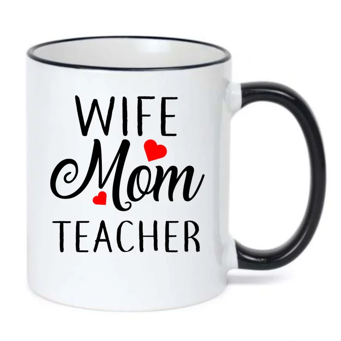 Wife Mom Teacher Black Color Changing Mug