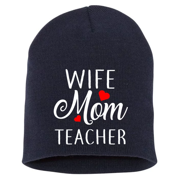 Wife Mom Teacher Short Acrylic Beanie