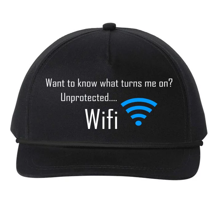 Wifi - Turns Me On Funny Snapback Five-Panel Rope Hat