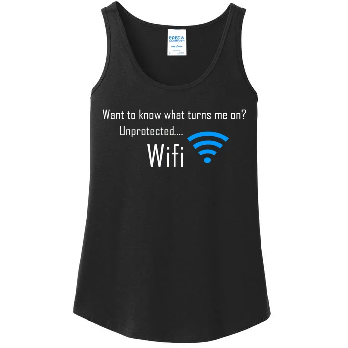 Wifi - Turns Me On Funny Ladies Essential Tank