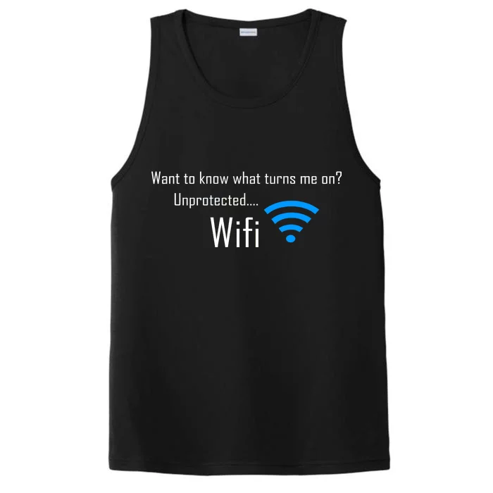 Wifi - Turns Me On Funny Performance Tank