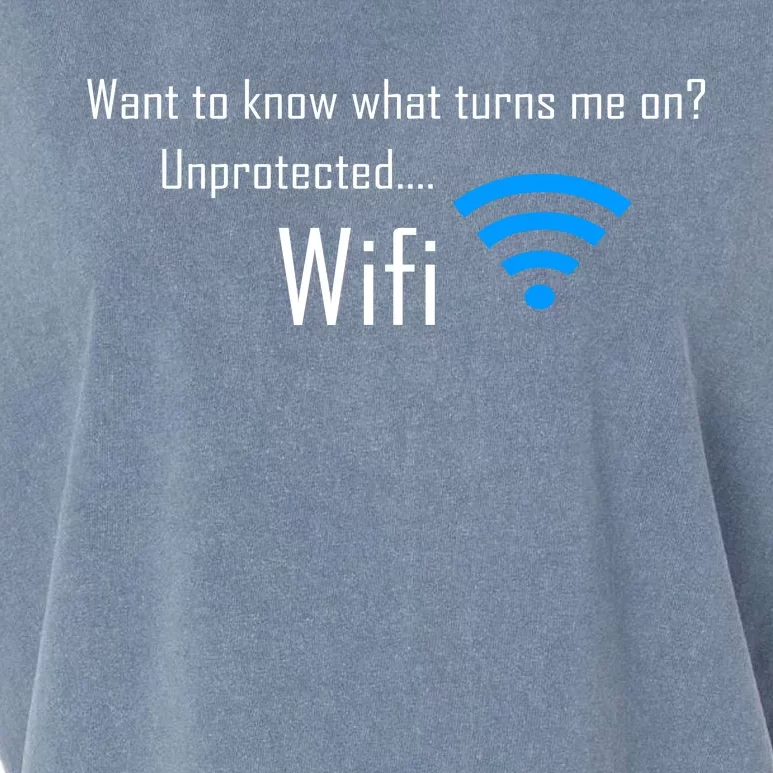 Wifi - Turns Me On Funny Garment-Dyed Women's Muscle Tee