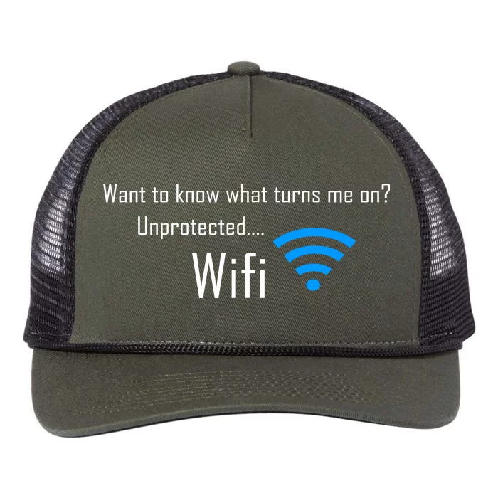 Wifi - Turns Me On Funny Retro Rope Trucker Hat Cap