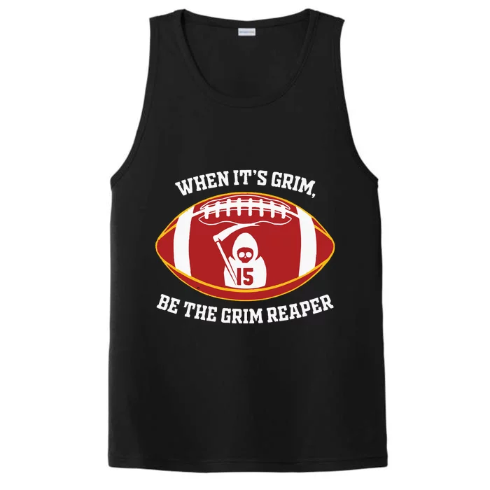 When Its Grim Be The Grim Reaper Football Adult Performance Tank