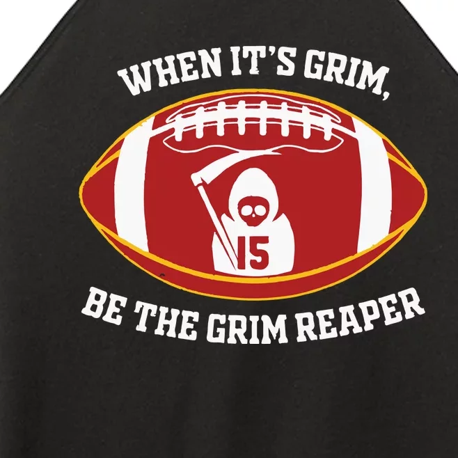 When Its Grim Be The Grim Reaper Football Adult Women’s Perfect Tri Rocker Tank